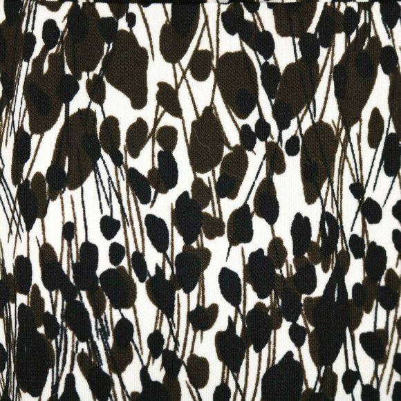 Ann Taylor A-Line Skirt‎ White Brown Black Stretch L Large - Picture 9 of 11